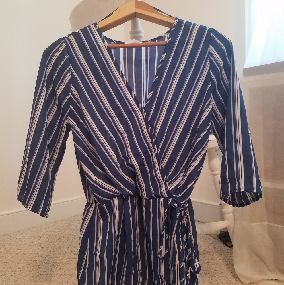 Sienna Sky Blue & White Boho Wrap Blouse